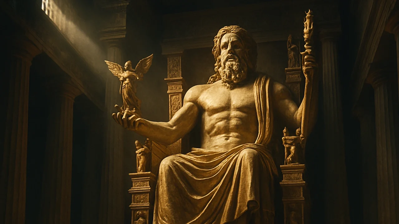 La statue de zeus a olympie merveille du monde
